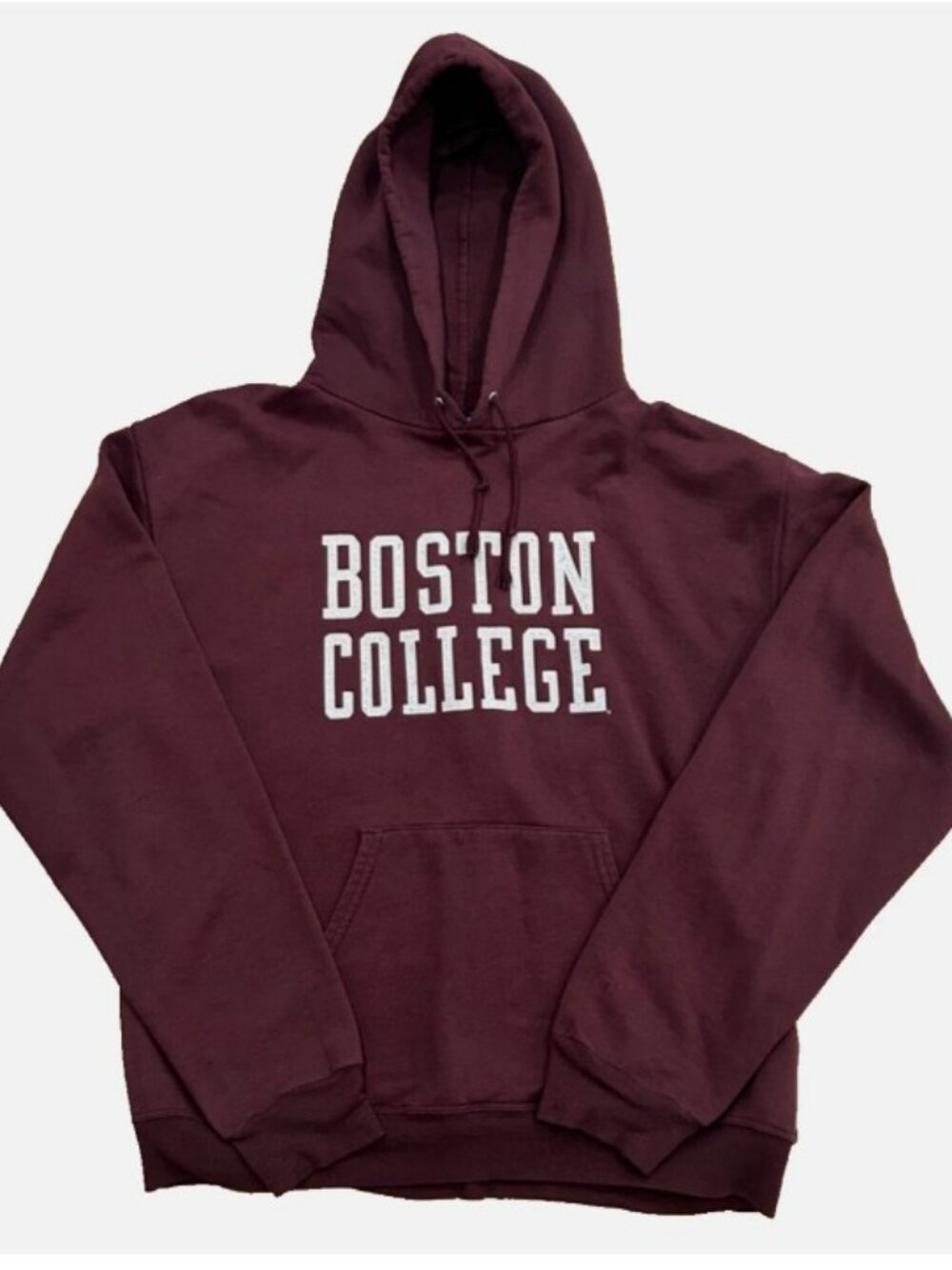 Boston College Eagles Maroon Champion Stitched Hoodie Pullover Sweatshirt Medium